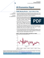 Credit Suisse US Economics Digest - FOMC Meeting Review – "July is Now in Play", June 19, 2013 