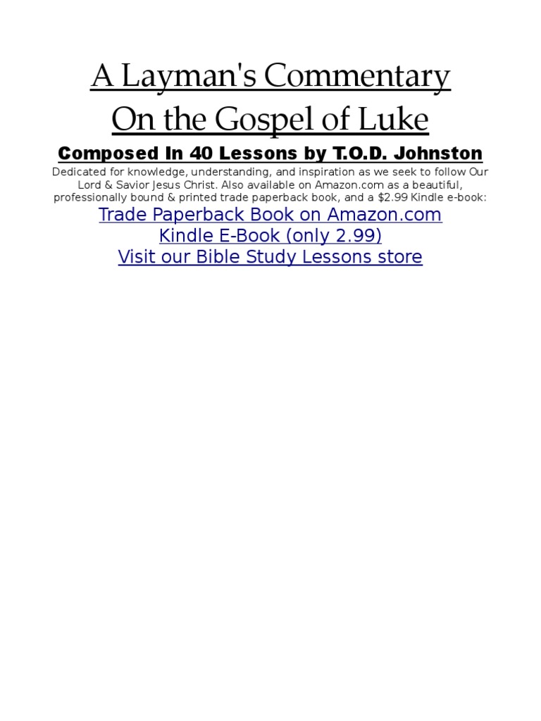 Luke Bible Commentary Pdf Gospel Of Luke Jesus