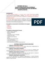 2 Aula - Classificação e Indicação Dos Materiais Odontológicos e Propriedades Dos Materiais Odontológicos