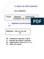 Calculo de Dosis de Fertilizantes Modelo Gral