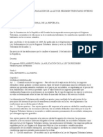 Reglamento para la Aplicación de la Ley de Régimen Tributario Interno