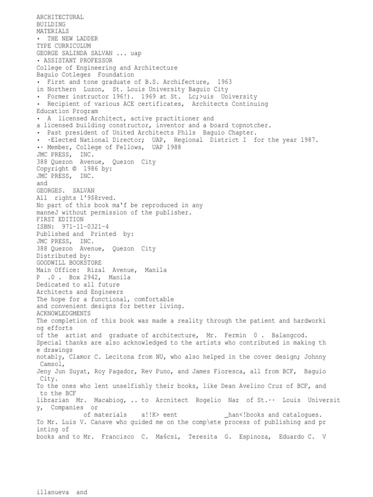 Architectural Building Materials PDF Plaster Concrete