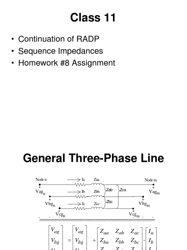 Class #11 Continuation of RDAP - Sequence Impedances 2-19-04 | PDF