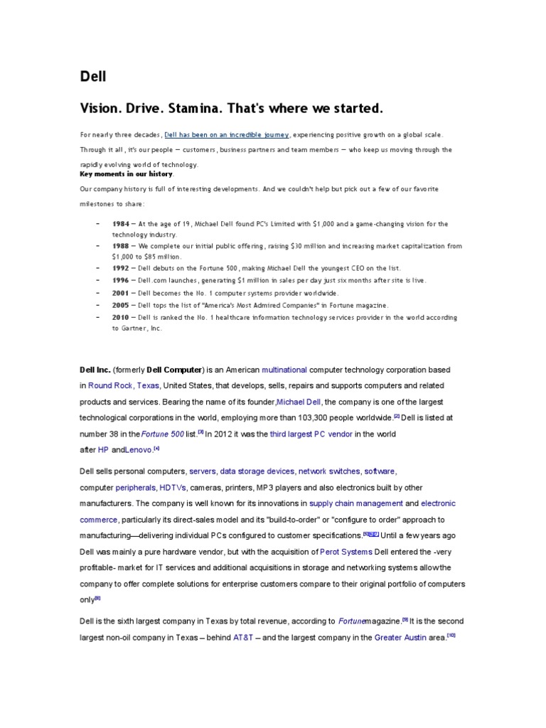 Dell position in market image