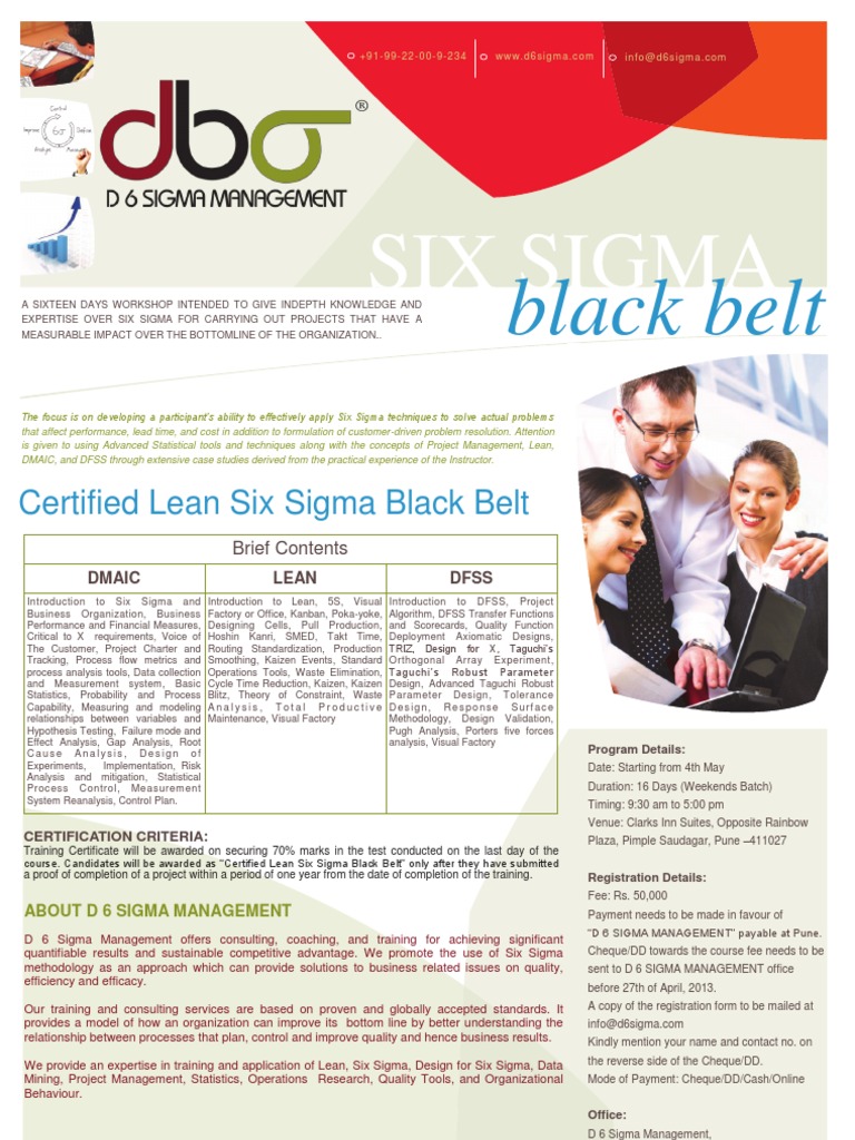 Certified Lean Six Sigma Black Belt Brochure | PDF | Design For Six ...