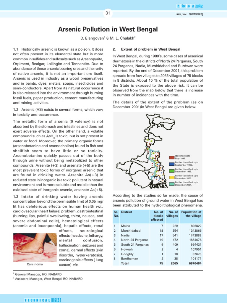 Arsenic Pollution in West Bengal | PDF | Arsenic | Groundwater