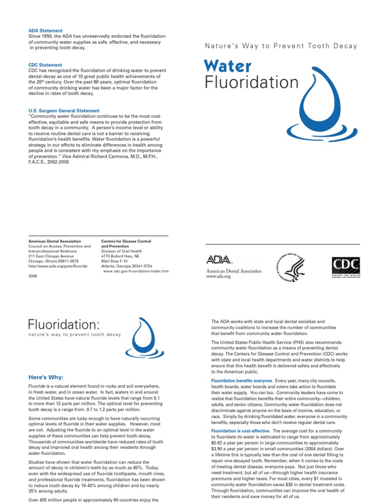 Benefits of Community Water Fluoridation | PDF