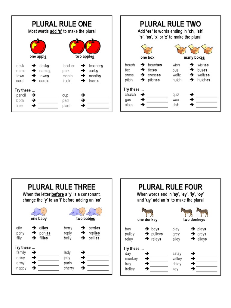 Plural Rules for Common Nouns | PDF