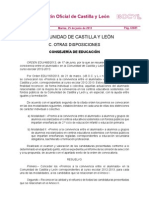 Resolución premios convivencia entre el alumnado  Castilla y León 2012-2013