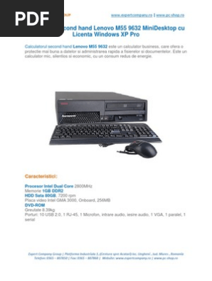 Calculator Second Hand Lenovo M55 9632 Cu Licenta Win Xp Professional