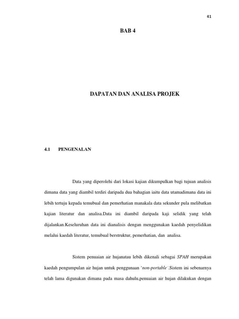 Bab 4 - Dapatan Analisa Projek  PDF