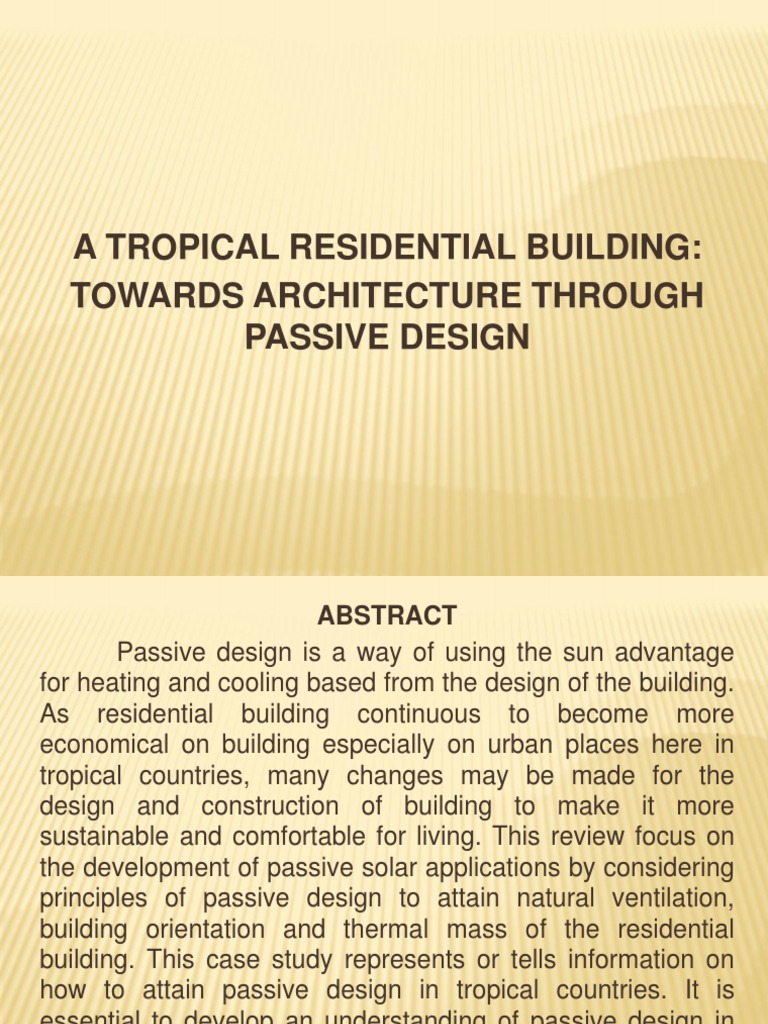 Passive Design for Tropical Homes | PDF | Solar Energy | Ventilation ...
