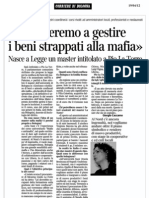 Stefania Pellegrini Master Pio La Torre Bologna (Corriere Di Bologna 19.04.2012)
