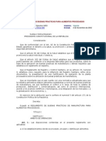 Reglamento de Buenas Practicas Para Alimentos Procesados