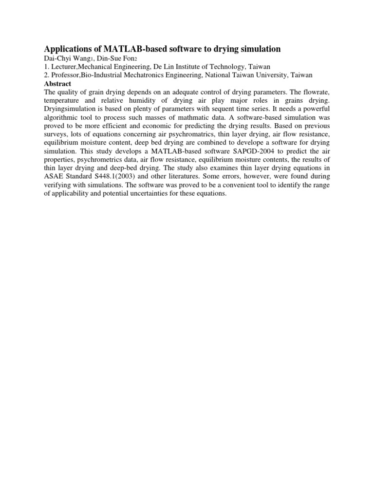 Applications of MATLAB | PDF | Simulation | Applied And ...