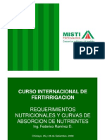 Requerimientos Nutricionales y Curvas de Absorcion de Nutrientes