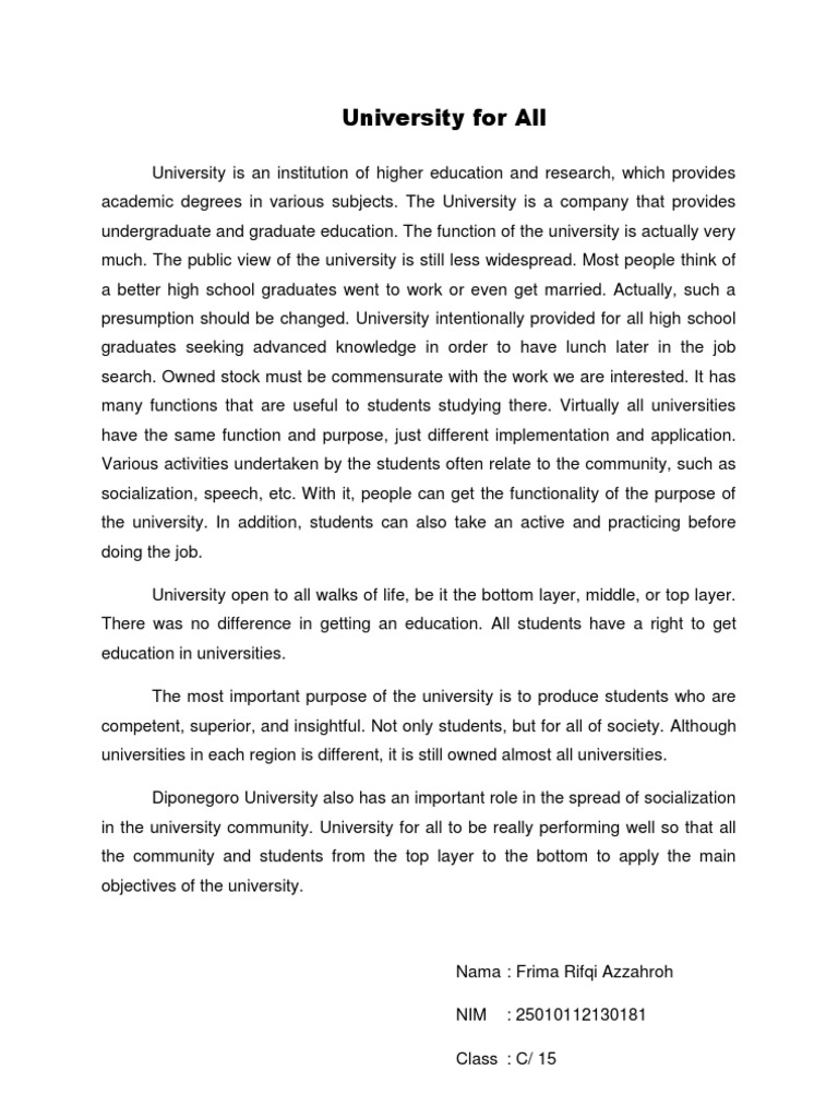 University For All | PDF | Social Science