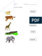 Match The Animals To Their Parts of The Body