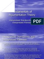 Fundamentals of Argumentation Theory Curs 4 (Unexpressed Standpoints and Unexpressed Premises)