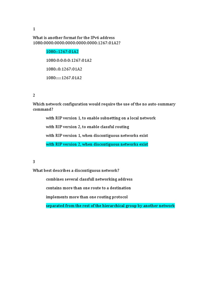 CCNA 4 Discovery Chapter 6 | PDF | I Pv6 | Networks