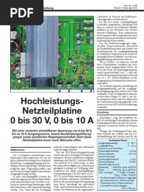 Schaltplan Netzteil 0 30v