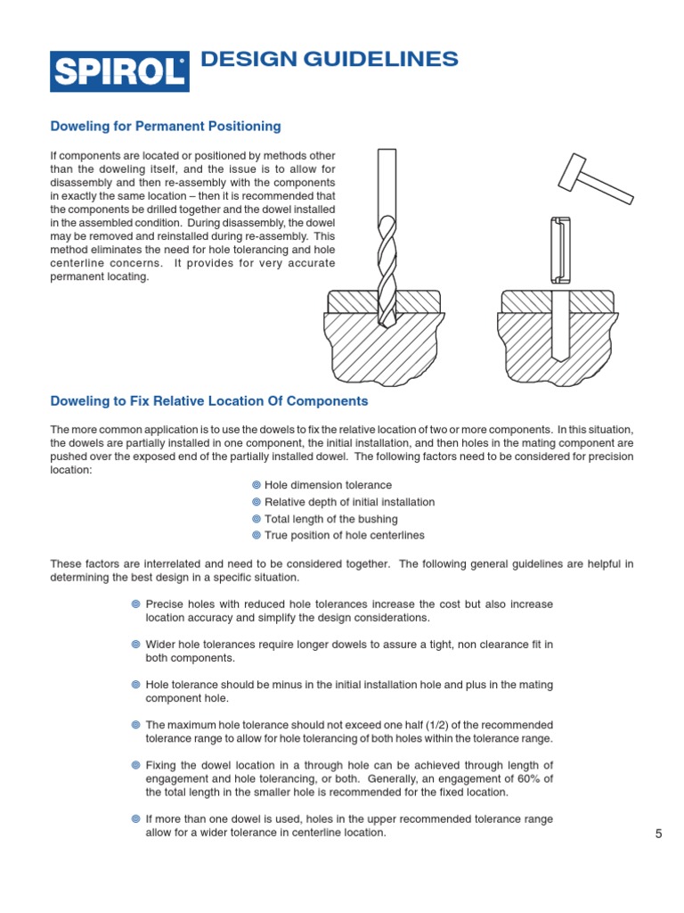 Dowel Guidelines Engineering Tolerance Screw