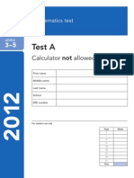 ks2 Mathematics 2012 Test A PDF