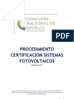 Procedimiento Certificacion Sistemas Fotovoltaicos