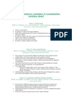 Year 10 Commerce (Rotation 3) Examination Revision Sheet