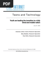 Teens and Technology, PEW Internet 2005