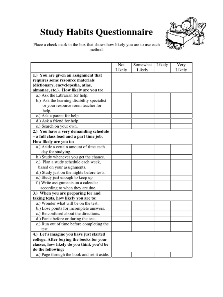 study habits in research