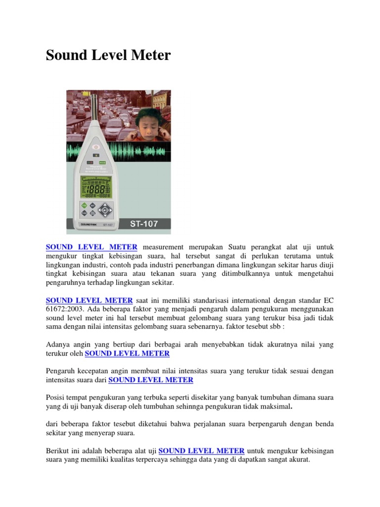 Panduan Penggunaan Sound Level Meter | PDF | Ombak | Suara