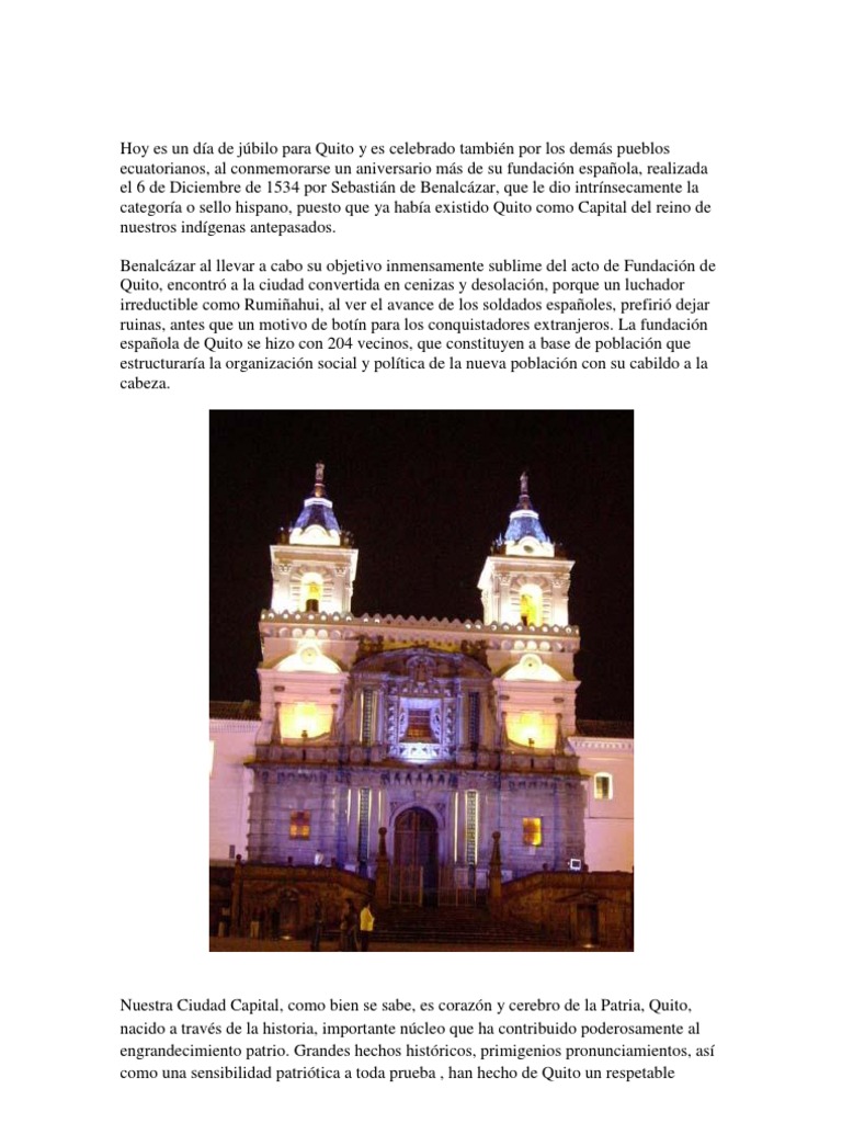 Fundacion De Quito Ecuador Espana