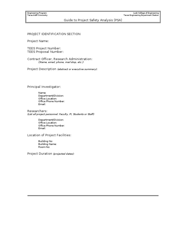ENG Project Safety Analysis Rev 01-Jul-2012 | PDF | Personal Protective ...