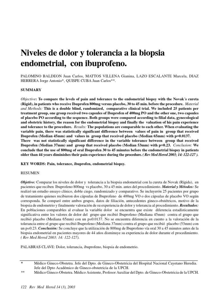 Pipelle Biopsia de Endometrio | PDF | Nonsteroidal Anti Inflammatory ...