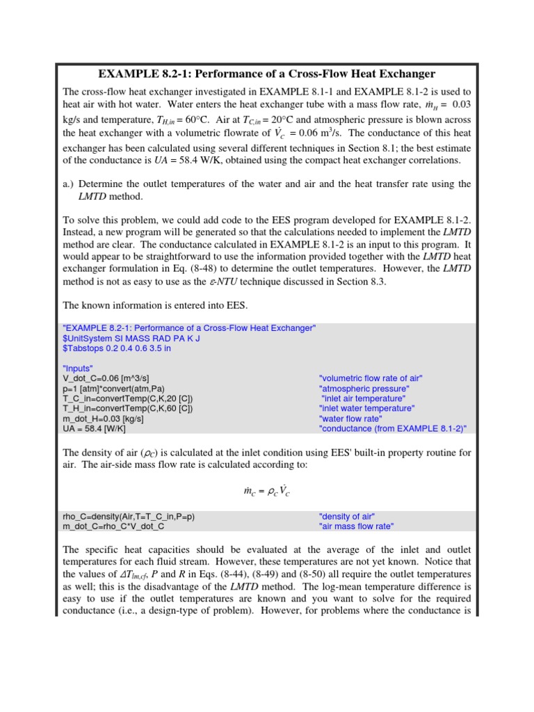 Cross-Flow Heat Exchanger Analysis | PDF