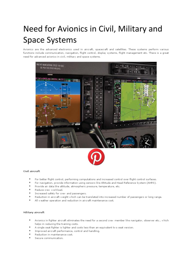 Importance of Avionics in Aviation Systems | PDF