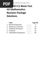 2013 HCI C1 Block Test H2 Mathematics Revision Package Solutions