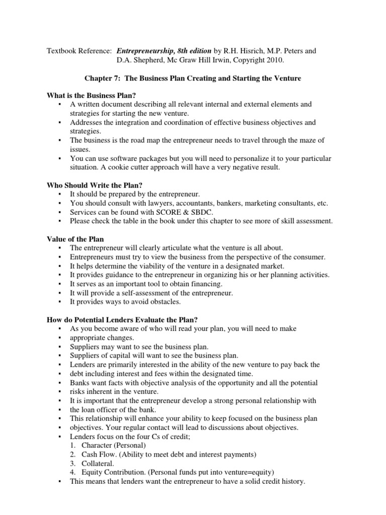 Overview of a business plan example image