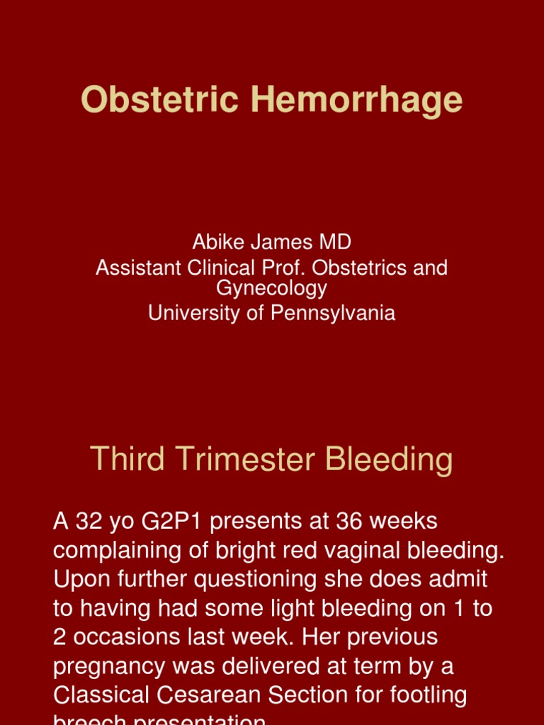 Obstetric Hemorrhage Pdf Sexual Health Motherhood