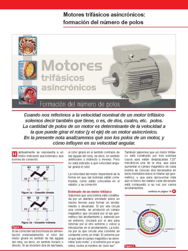Motores trifásicos formacion numero de polos Inductor Campo magnético