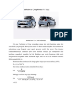 Coefficient of Drag Honda Fit / Jazz