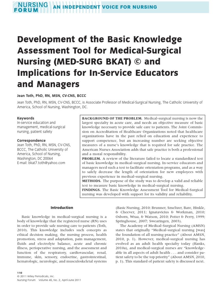 Med Surg Bkat Joint Commission Nursing