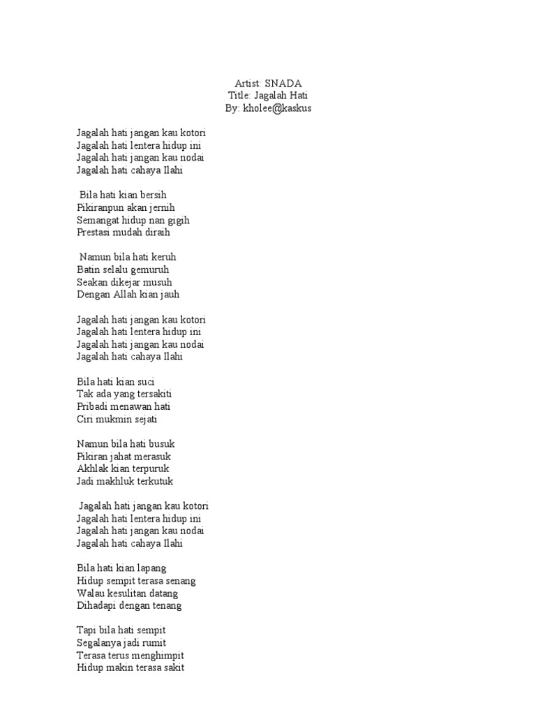 lagu dari hati ke hati