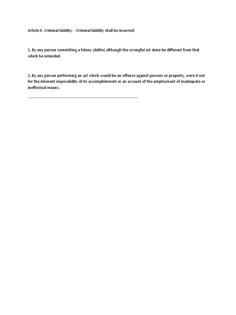 Criminal Liability in Philippine Law | PDF | Causation (Law) | Causality