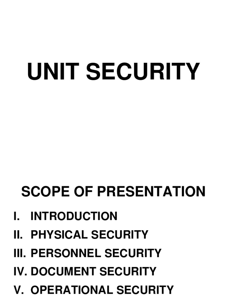Military Unit Security Overview | PDF | Physical Security | Classified ...