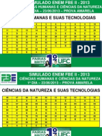 Ii Simulado Fbe Enem 2013 - Gabarito - 1º Dia Prova Amarela PDF