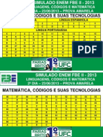 Ii Simulado Fbe Enem 2013 - Gabarito - 2º Dia Prova Amarela PDF