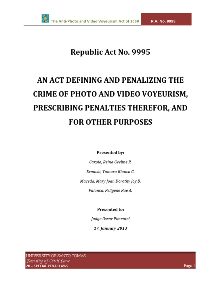 Ra 9995 | PDF | Cybercrime | Crime & Violence