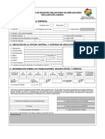 Formulario de Registro Obligatorio de Empleadores (Con Instrucivo)
